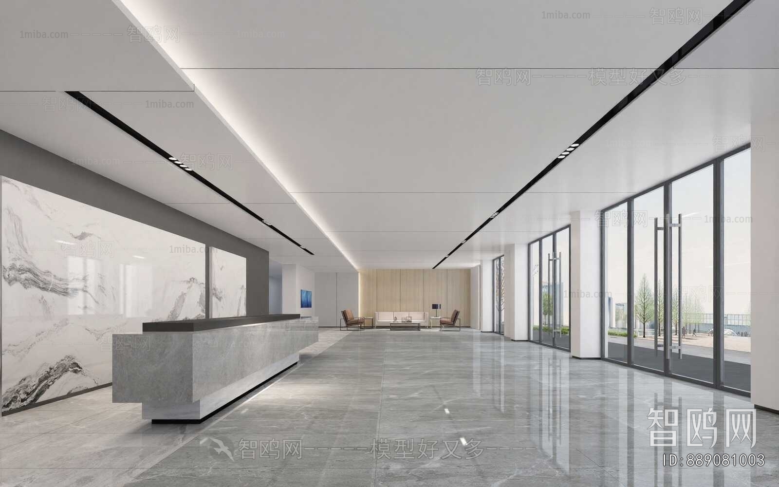 Modern Office Reception Desk