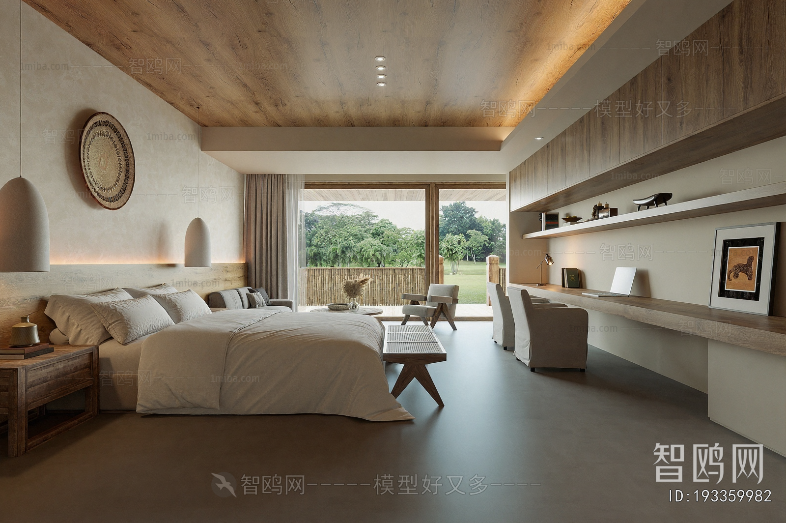 Wabi-sabi Style Guest Room