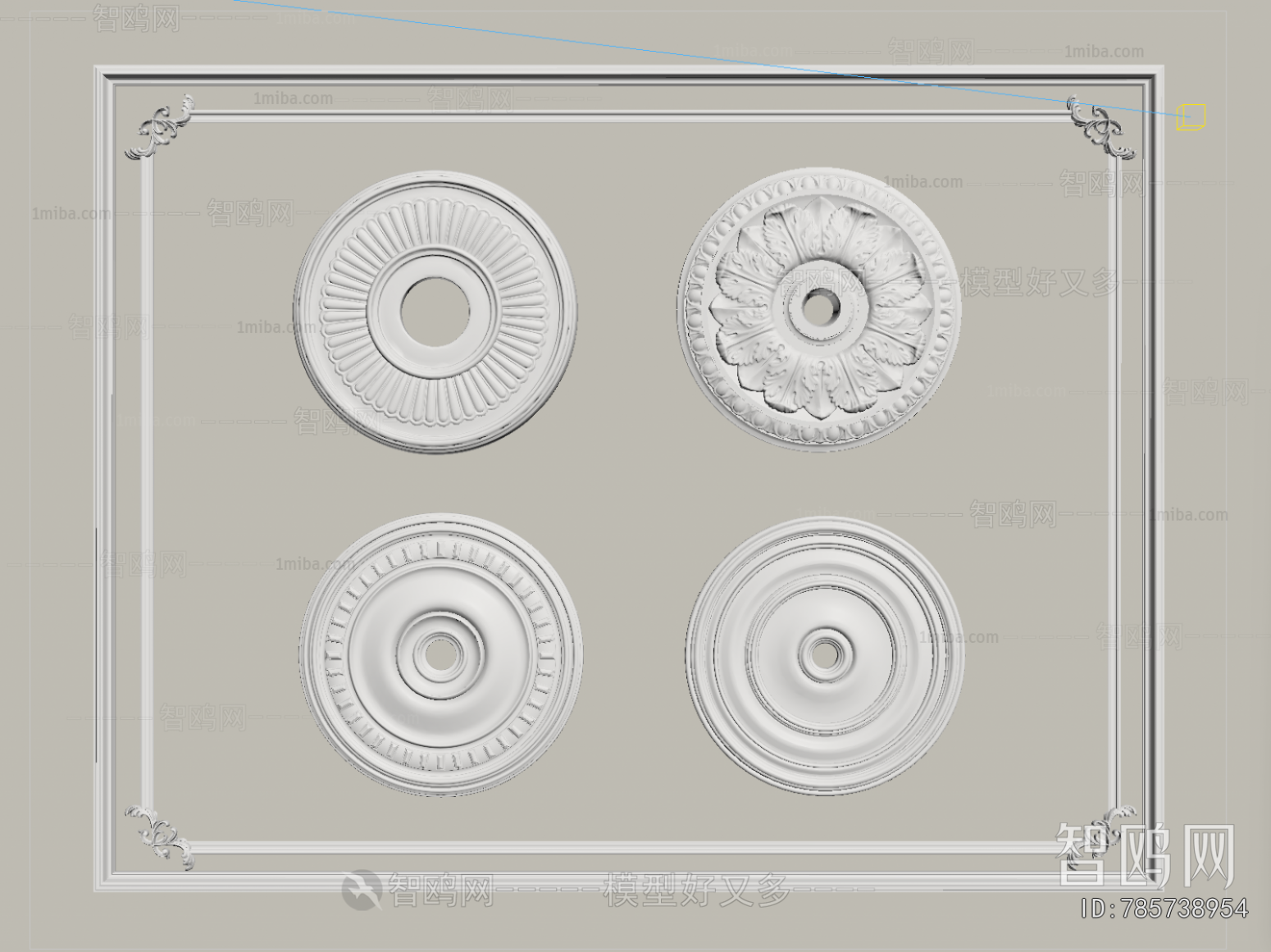European Style Plaster Carved Top Plate