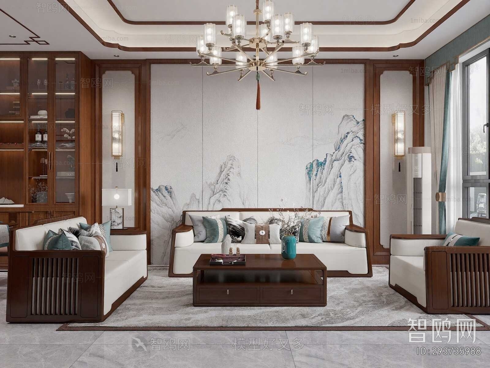 New Chinese Style A Living Room