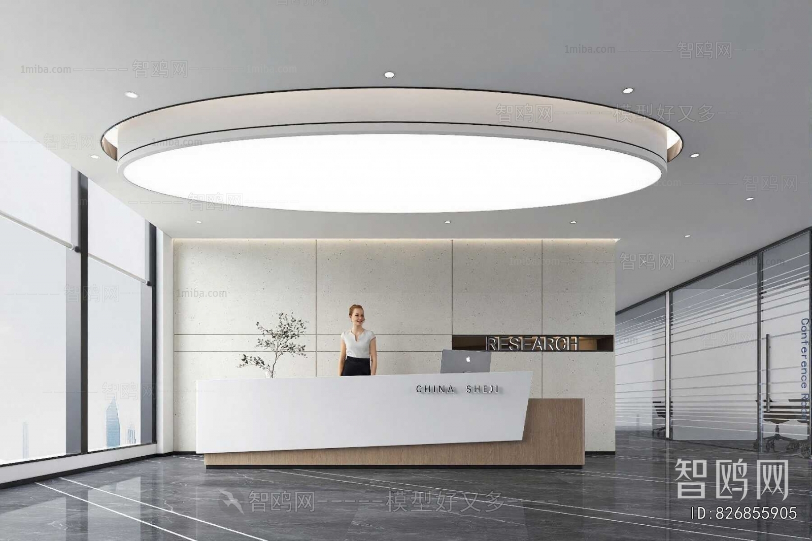 Modern Office Reception Desk