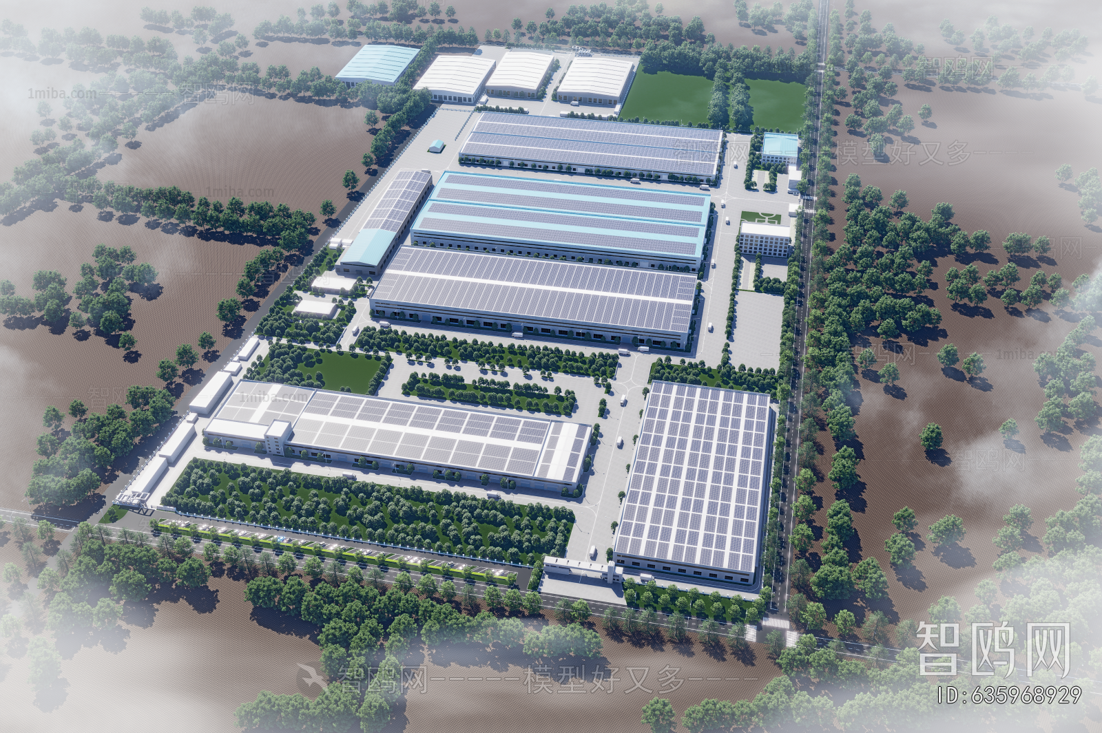 Modern Architectural Bird's-eye View Planning