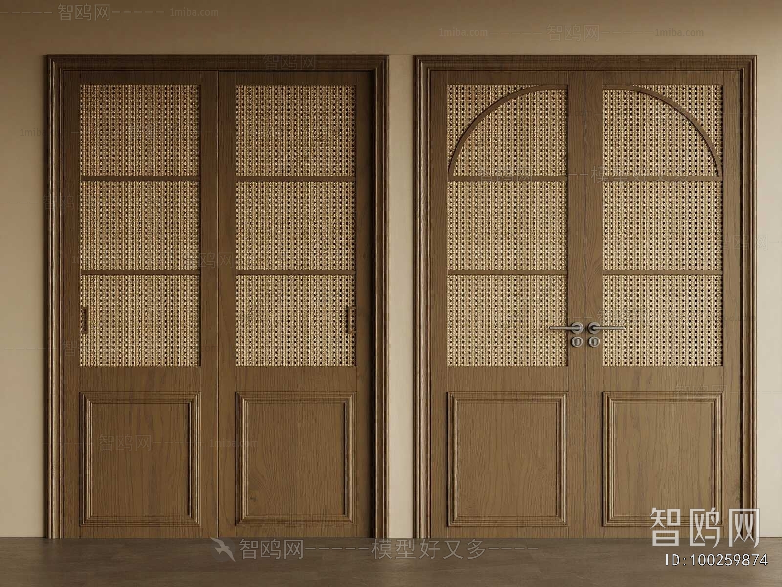 Wabi-sabi Style Double Door