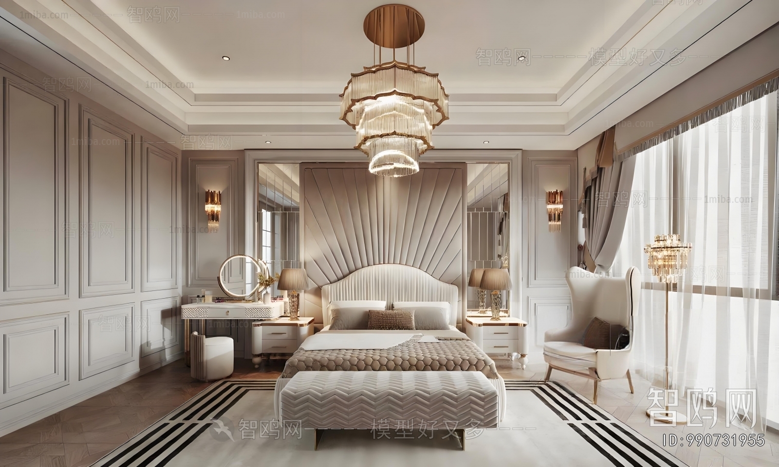 Simple European Style Bedroom