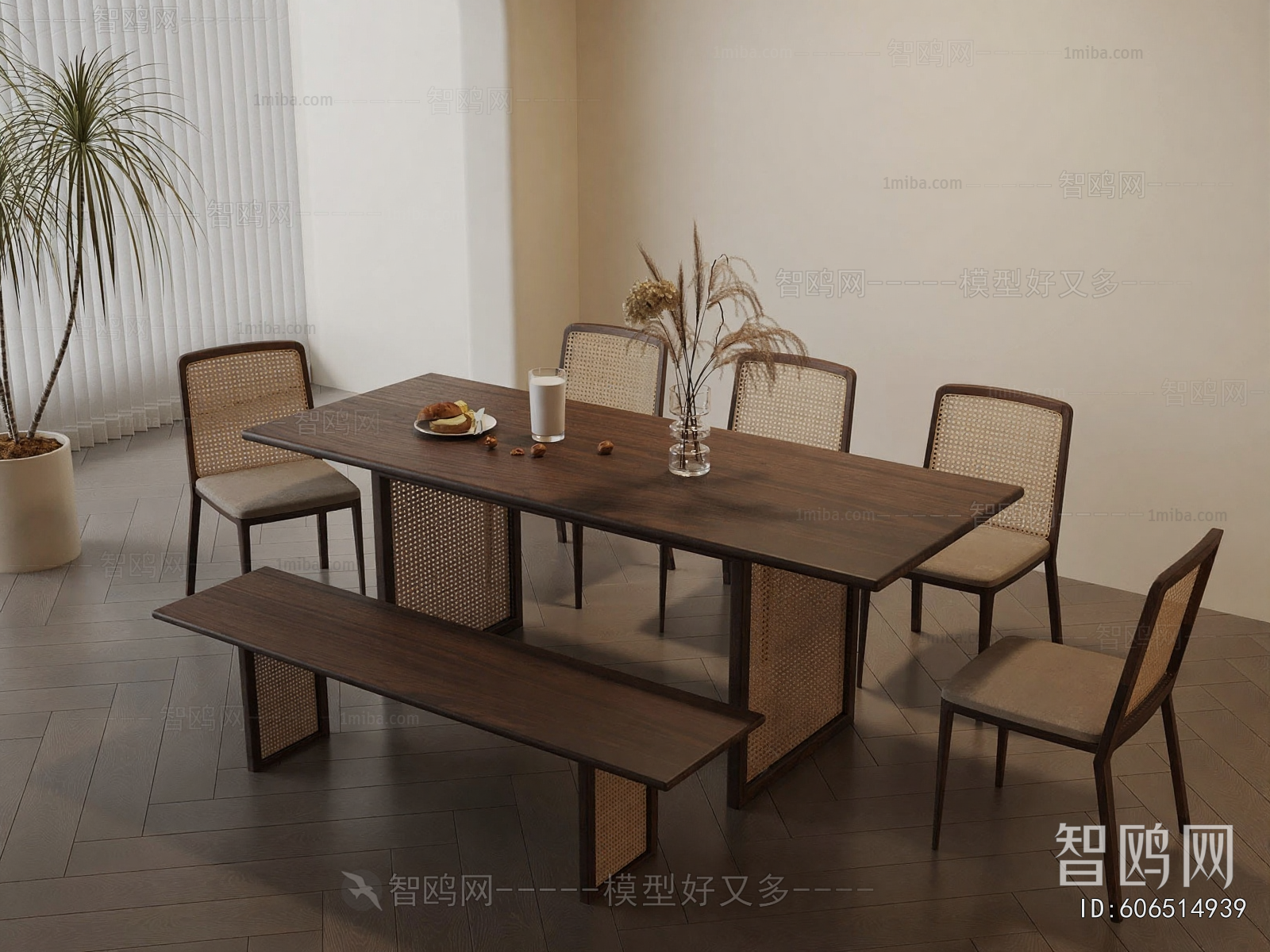Wabi-sabi Style Dining Table And Chairs