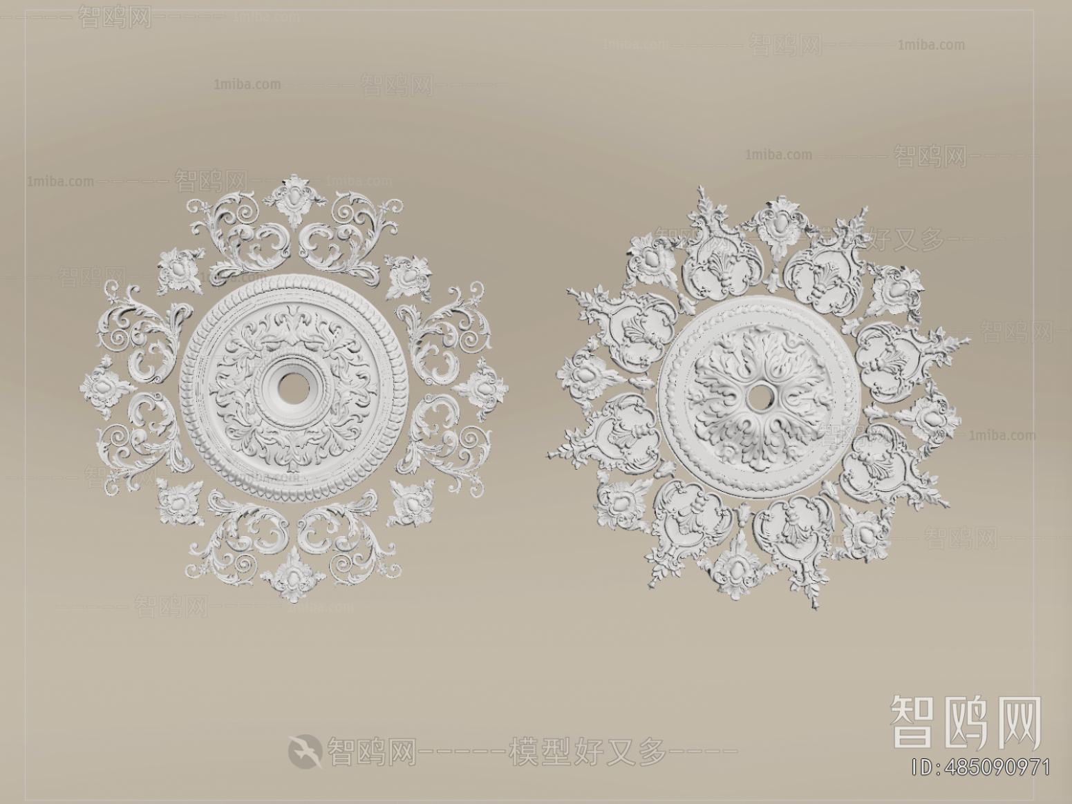 European Style Plaster Carved Top Plate