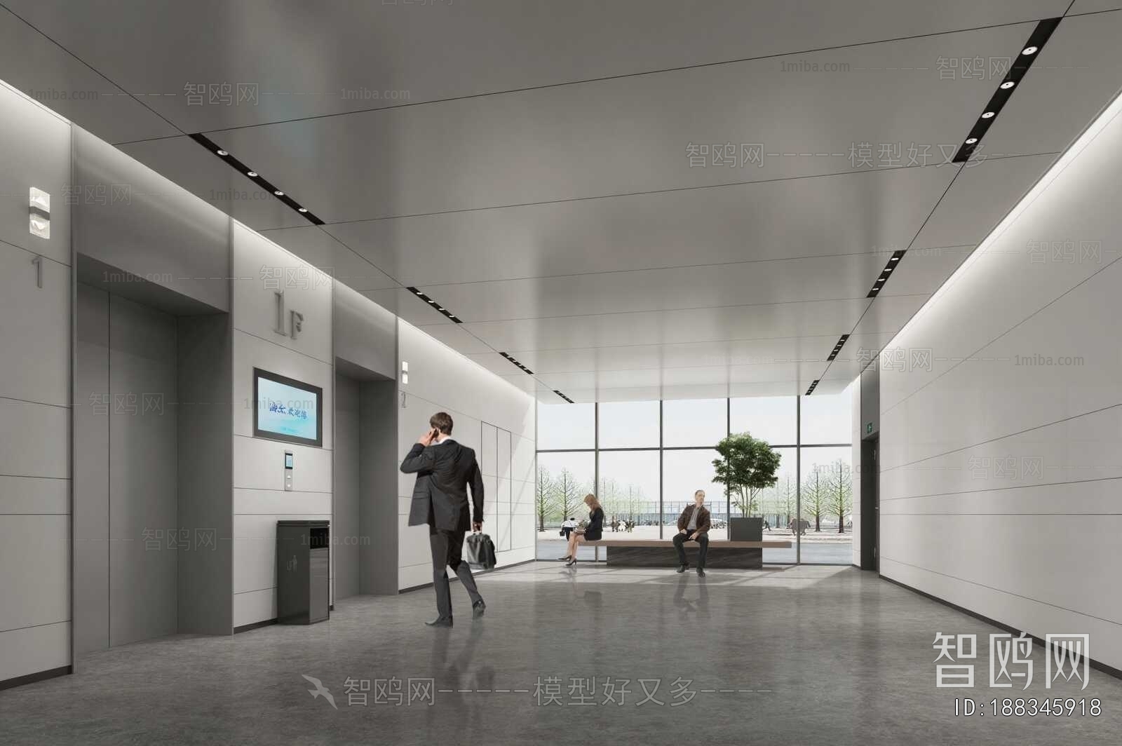 Modern Office Elevator Hall