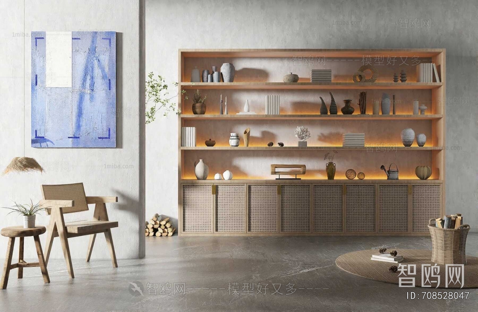 Wabi-sabi Style Decorative Cabinet