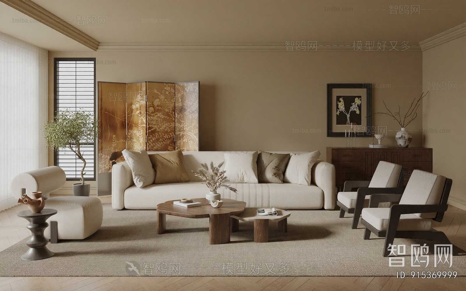 New Chinese Style A Living Room