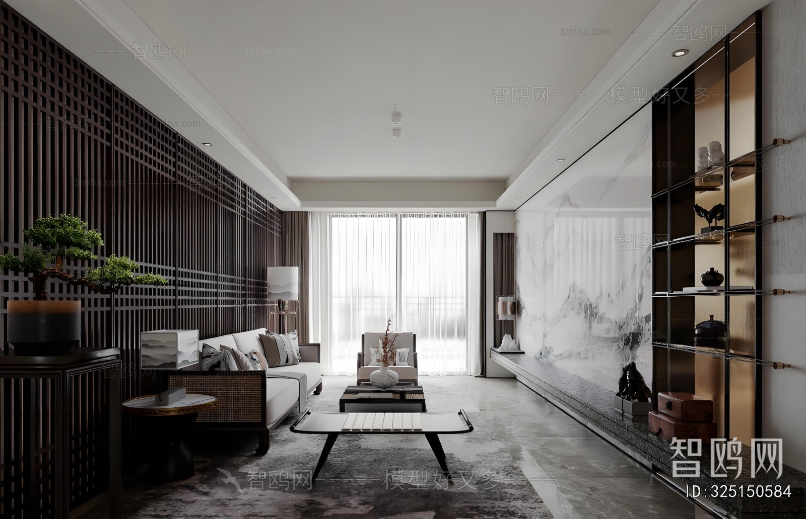 New Chinese Style A Living Room