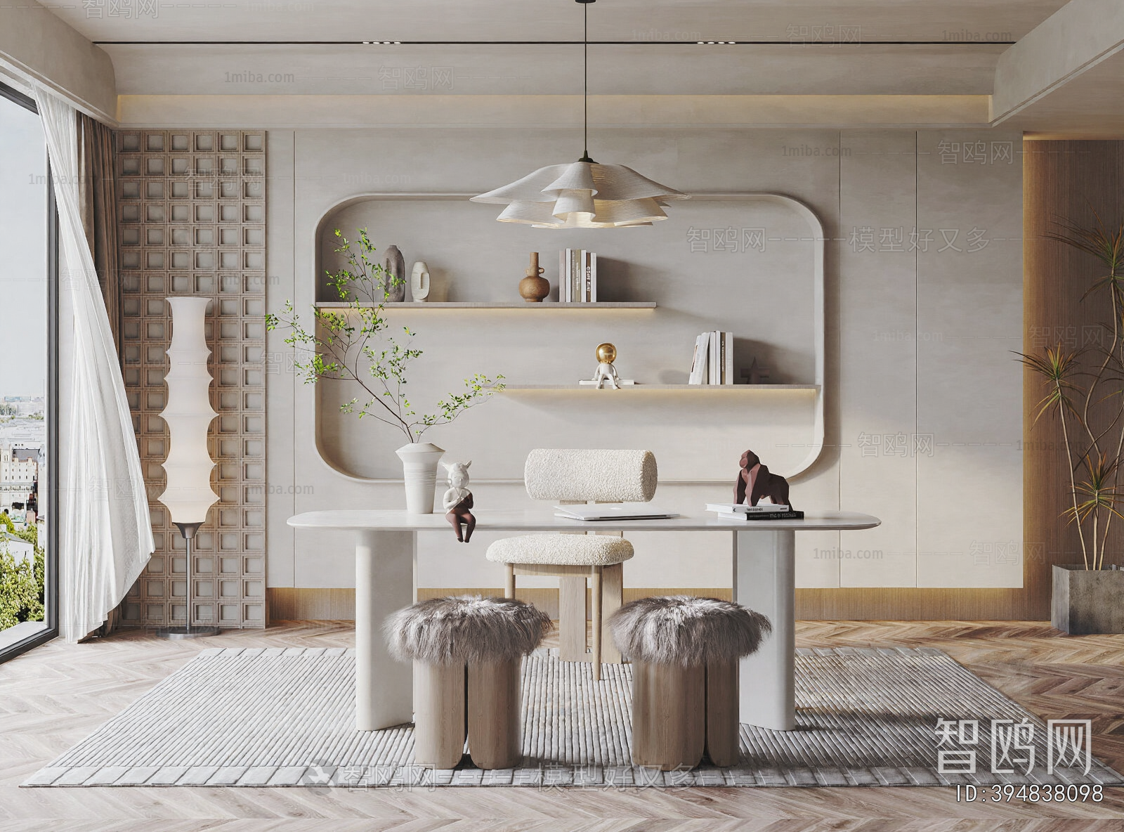 Wabi-sabi Style Study Space