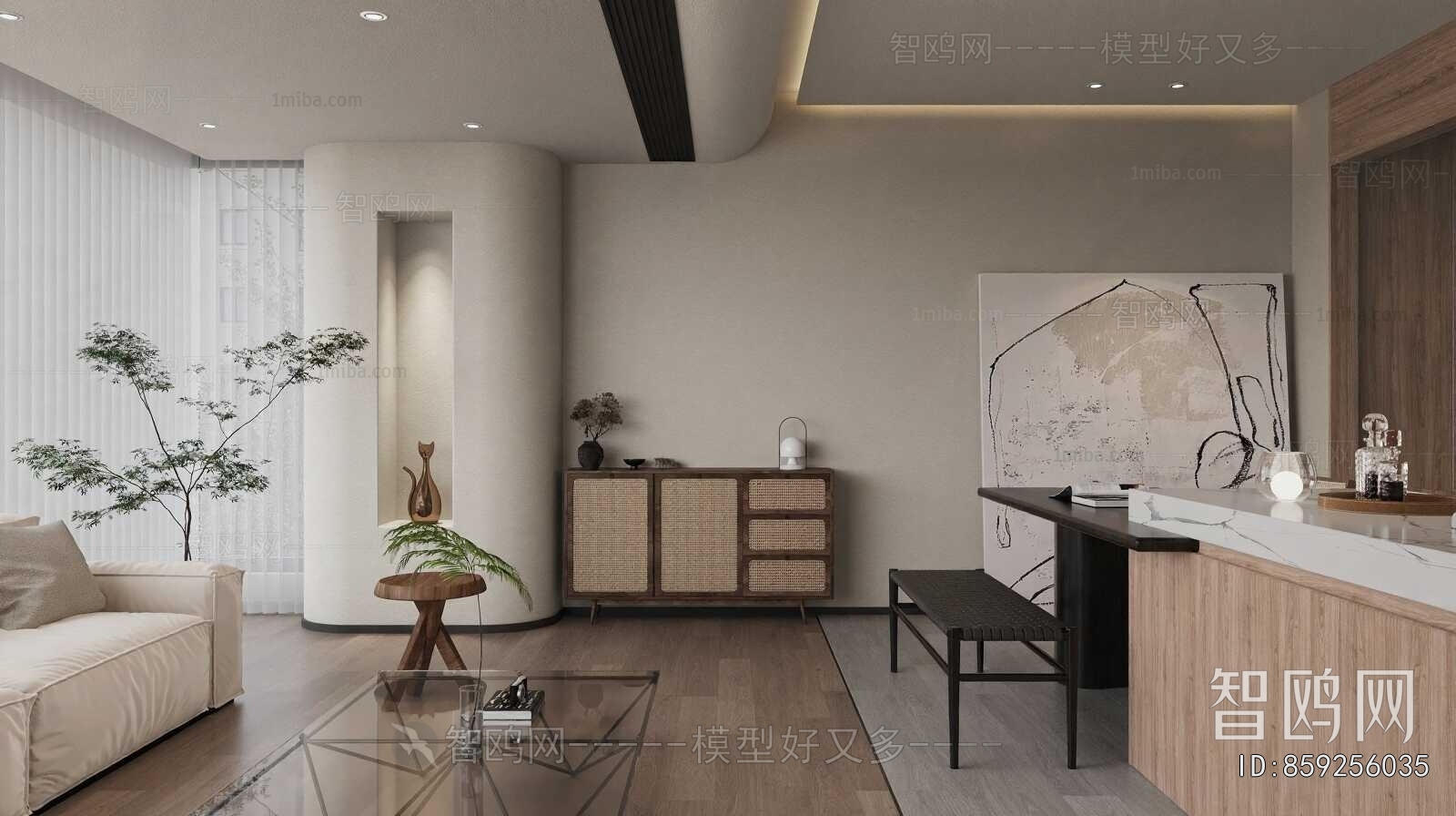 Wabi-sabi Style A Living Room