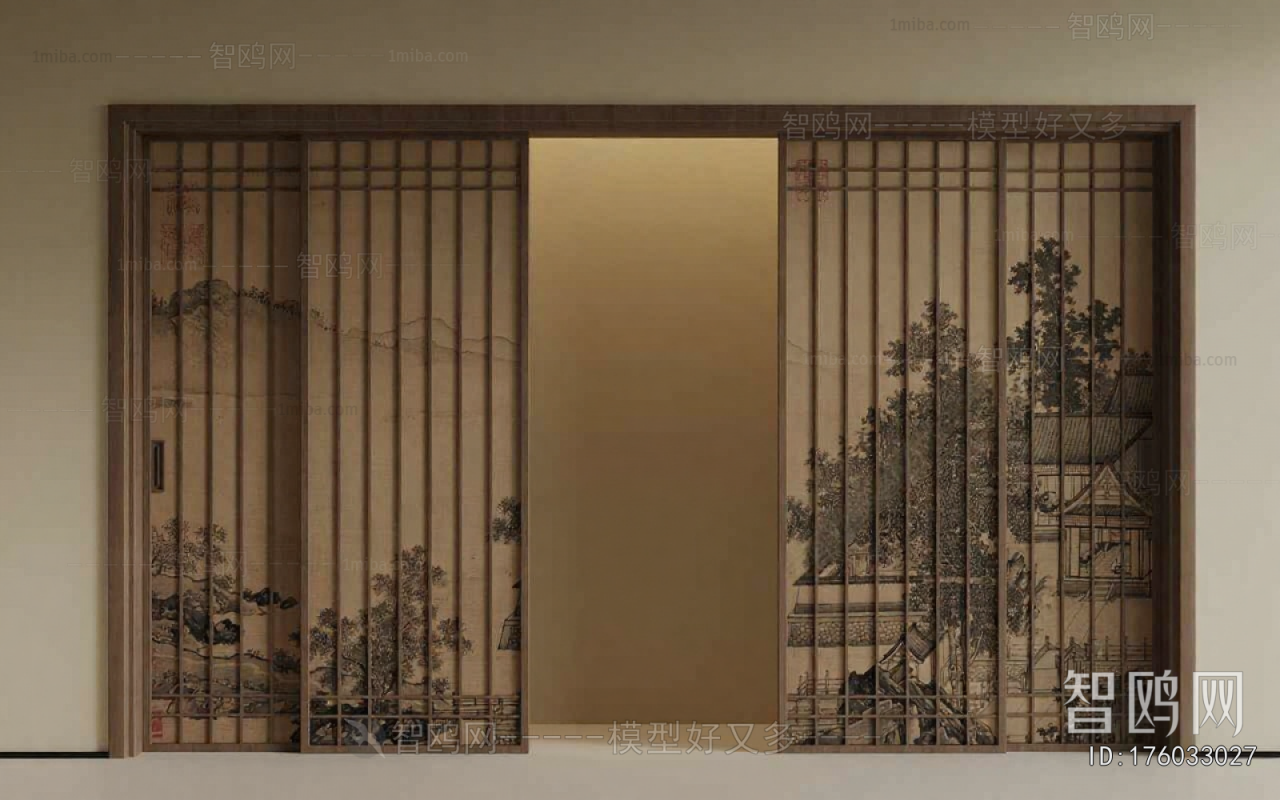 New Chinese Style Sliding Door