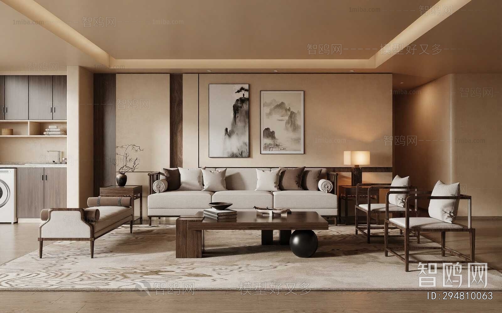 New Chinese Style A Living Room