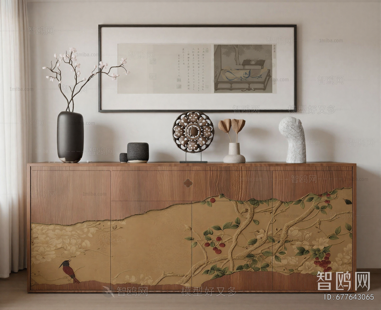 New Chinese Style Entrance Cabinet