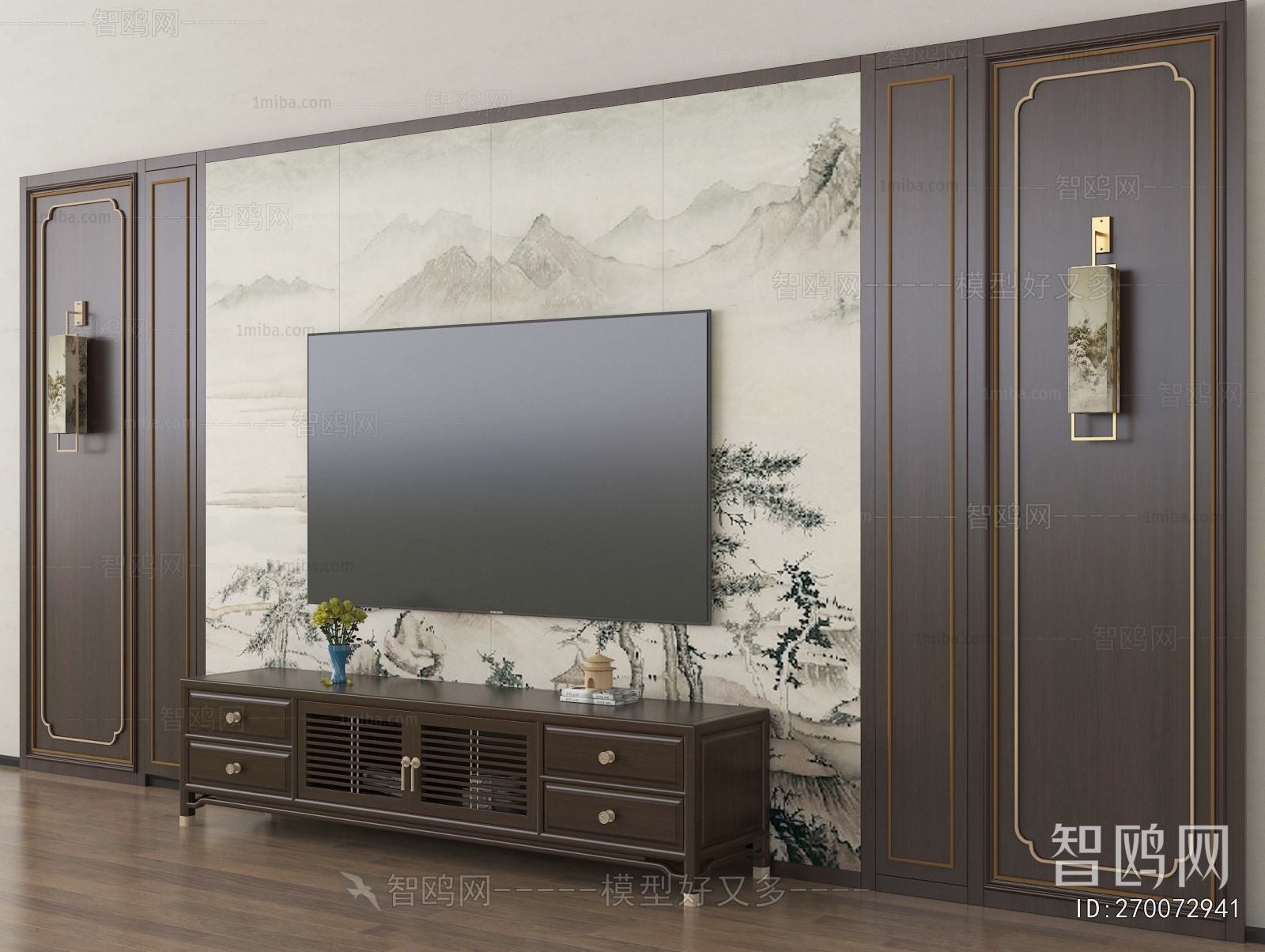 New Chinese Style TV Wall