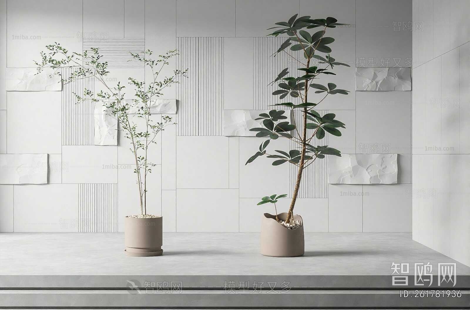 Modern Ground Green Plant Potted Plants