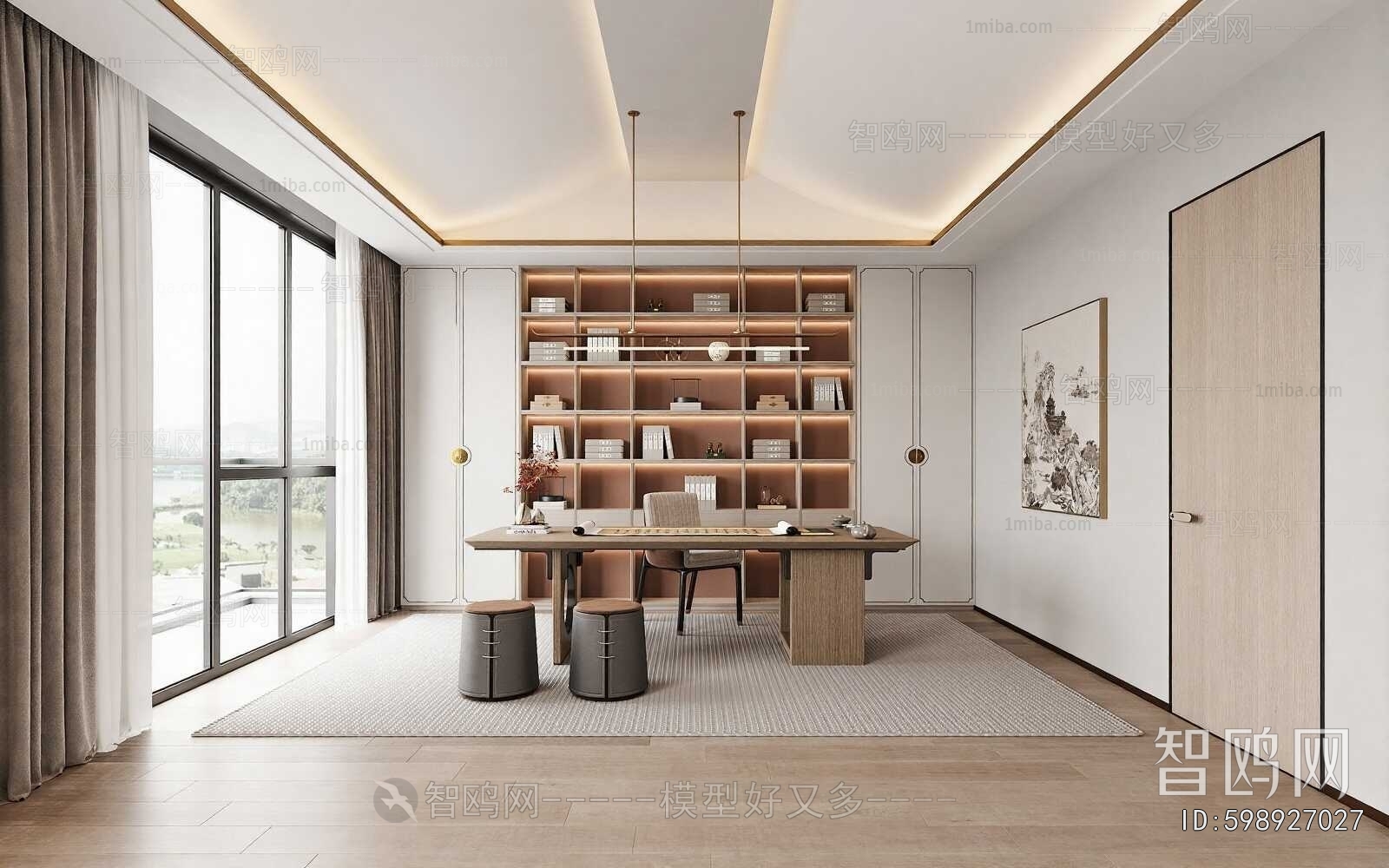 New Chinese Style Study Space