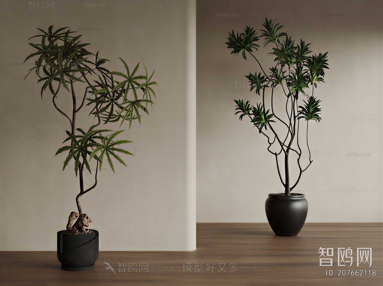 Wabi-sabi Style Ground Green Plant Potted Plants