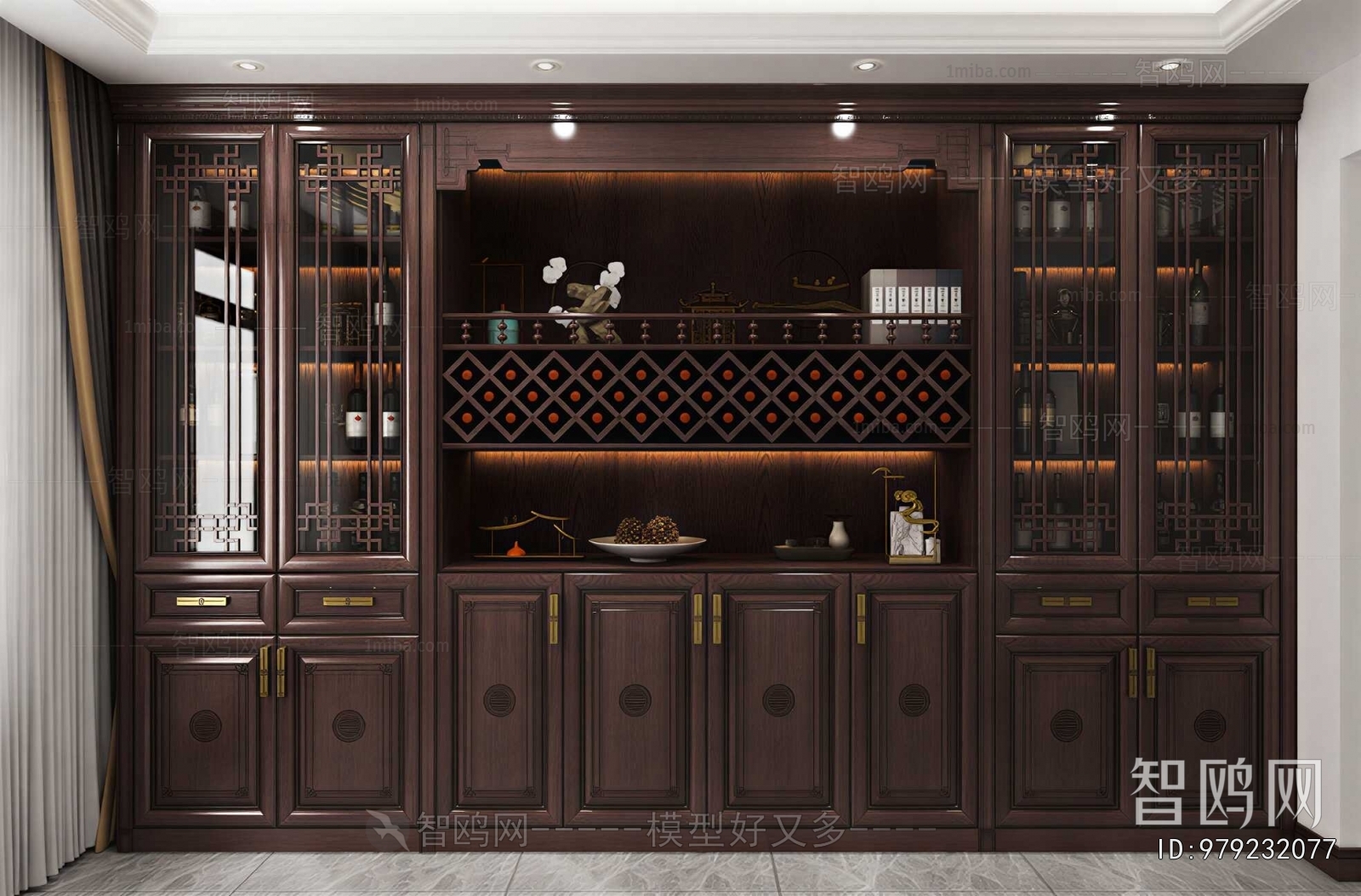 New Chinese Style Wine Cabinet