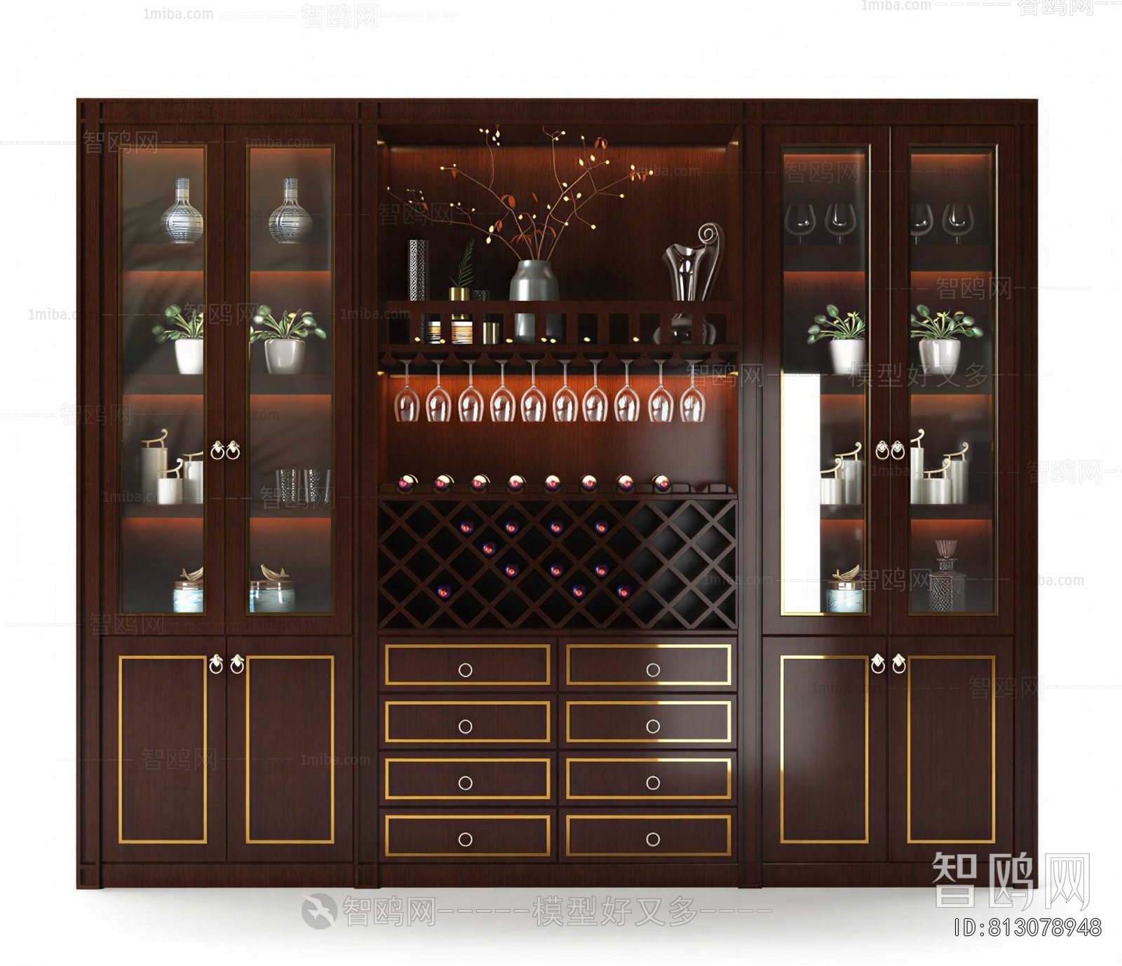 New Chinese Style Wine Cabinet