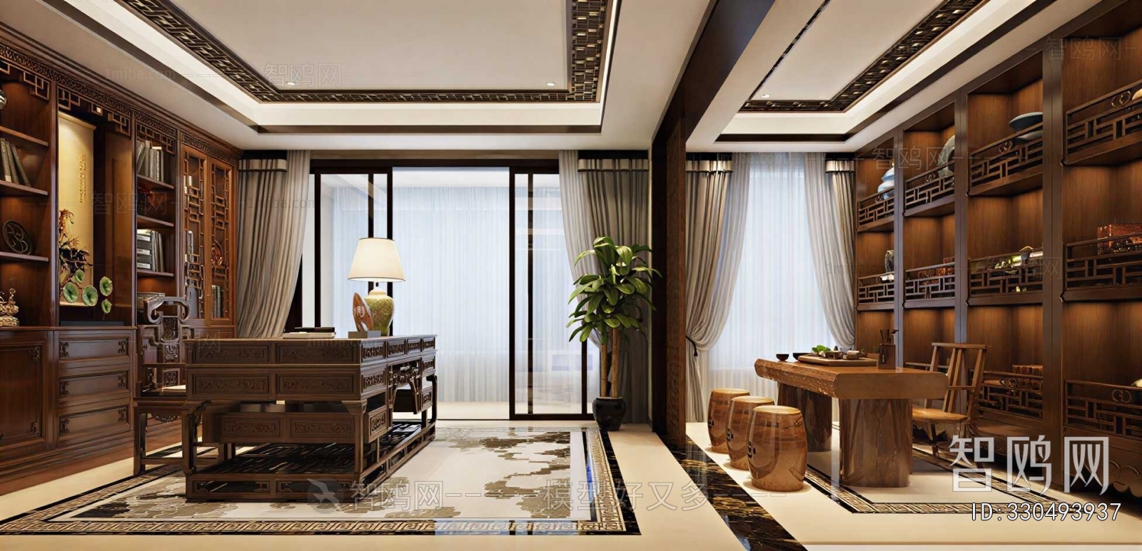 New Chinese Style Study Space