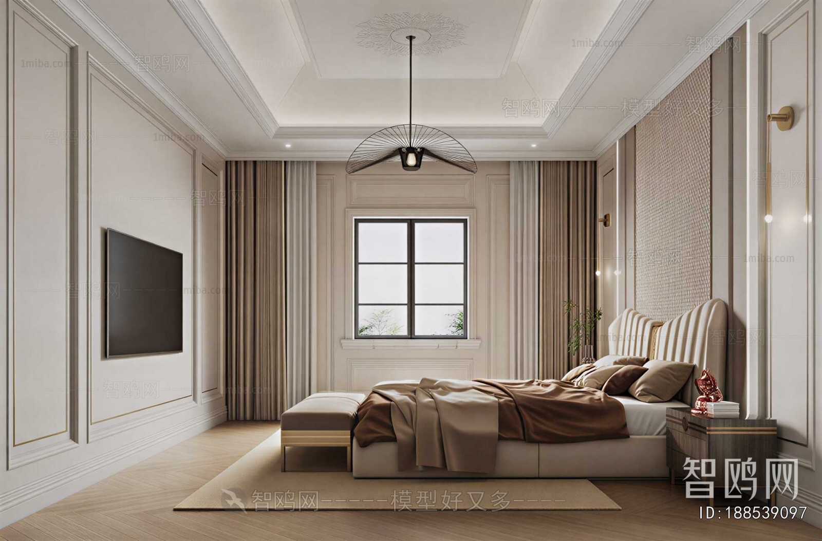 Simple European Style Bedroom