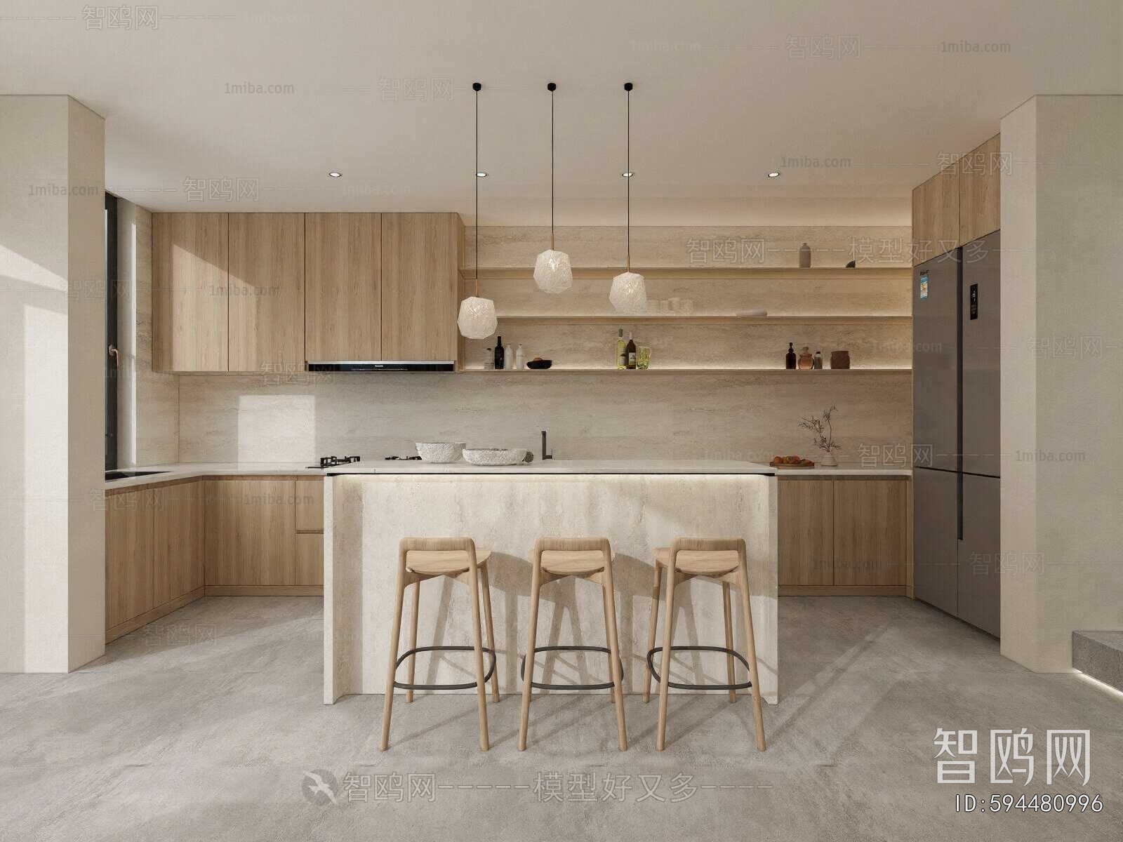 Wabi-sabi Style Open Kitchen