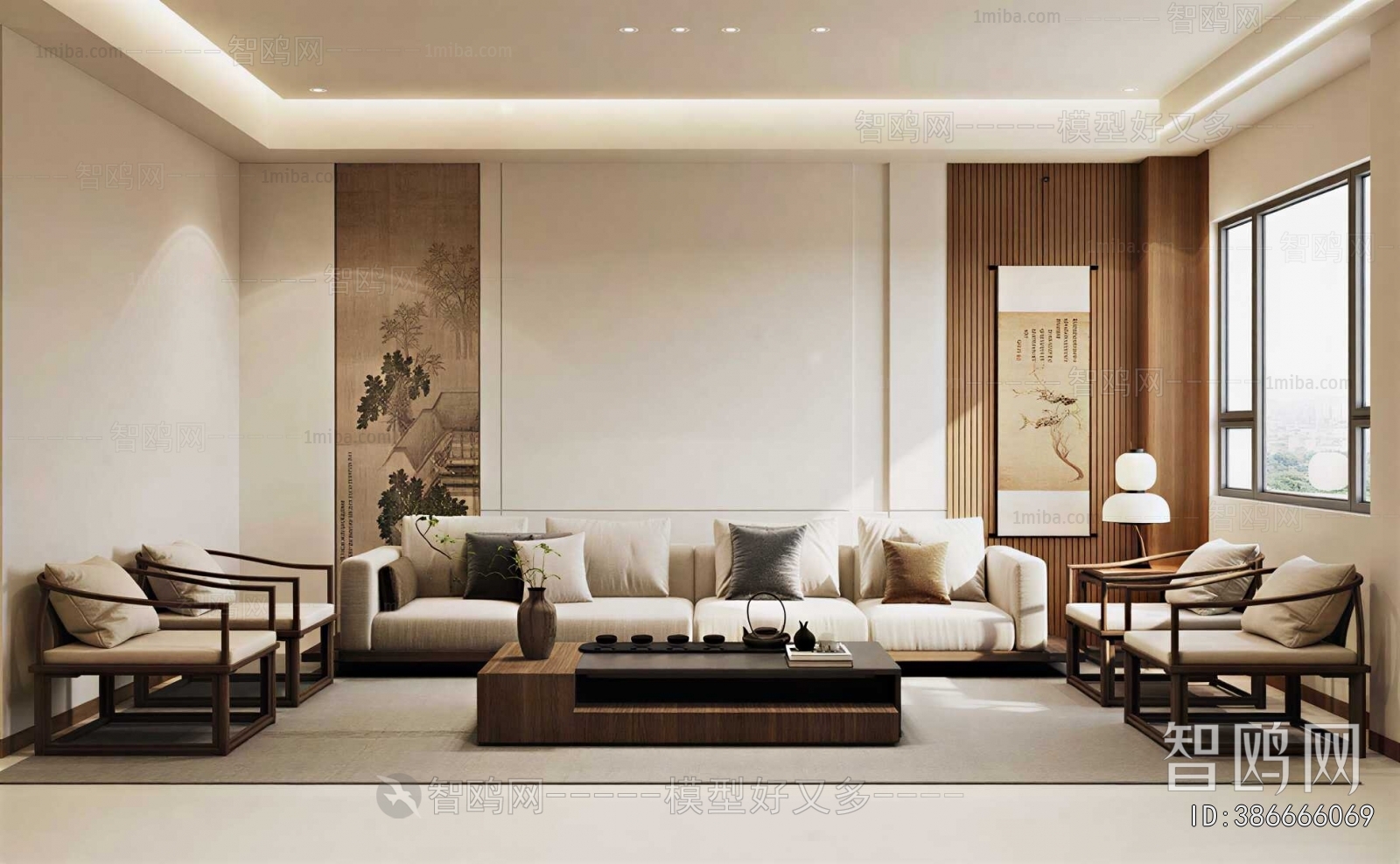 New Chinese Style A Living Room