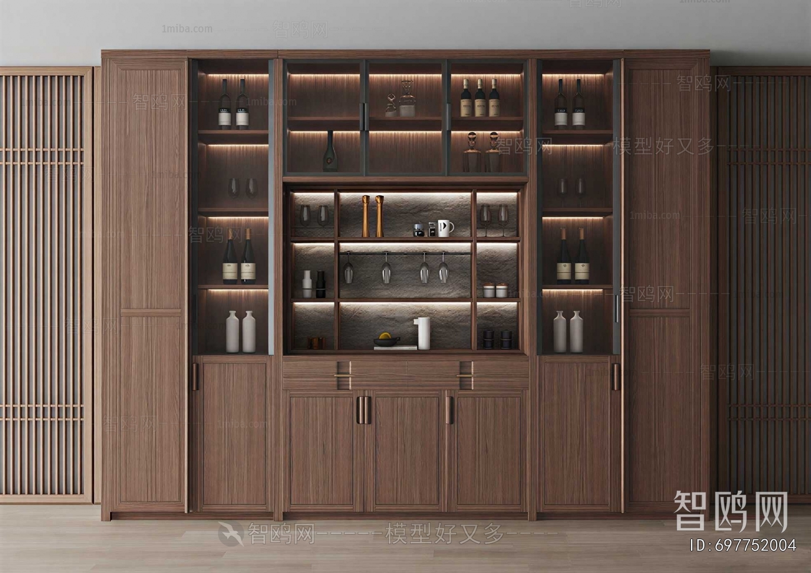 New Chinese Style Wine Cabinet
