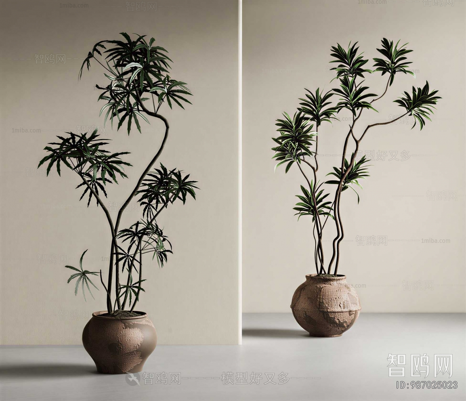 New Chinese Style Ground Green Plant Potted Plants