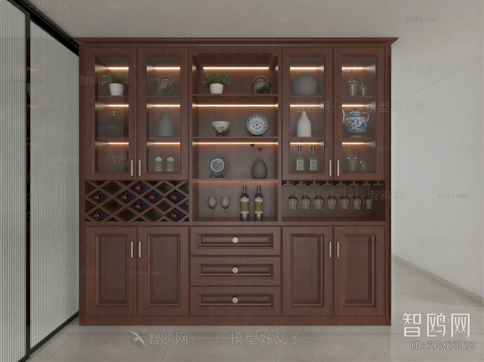 New Chinese Style Wine Cabinet