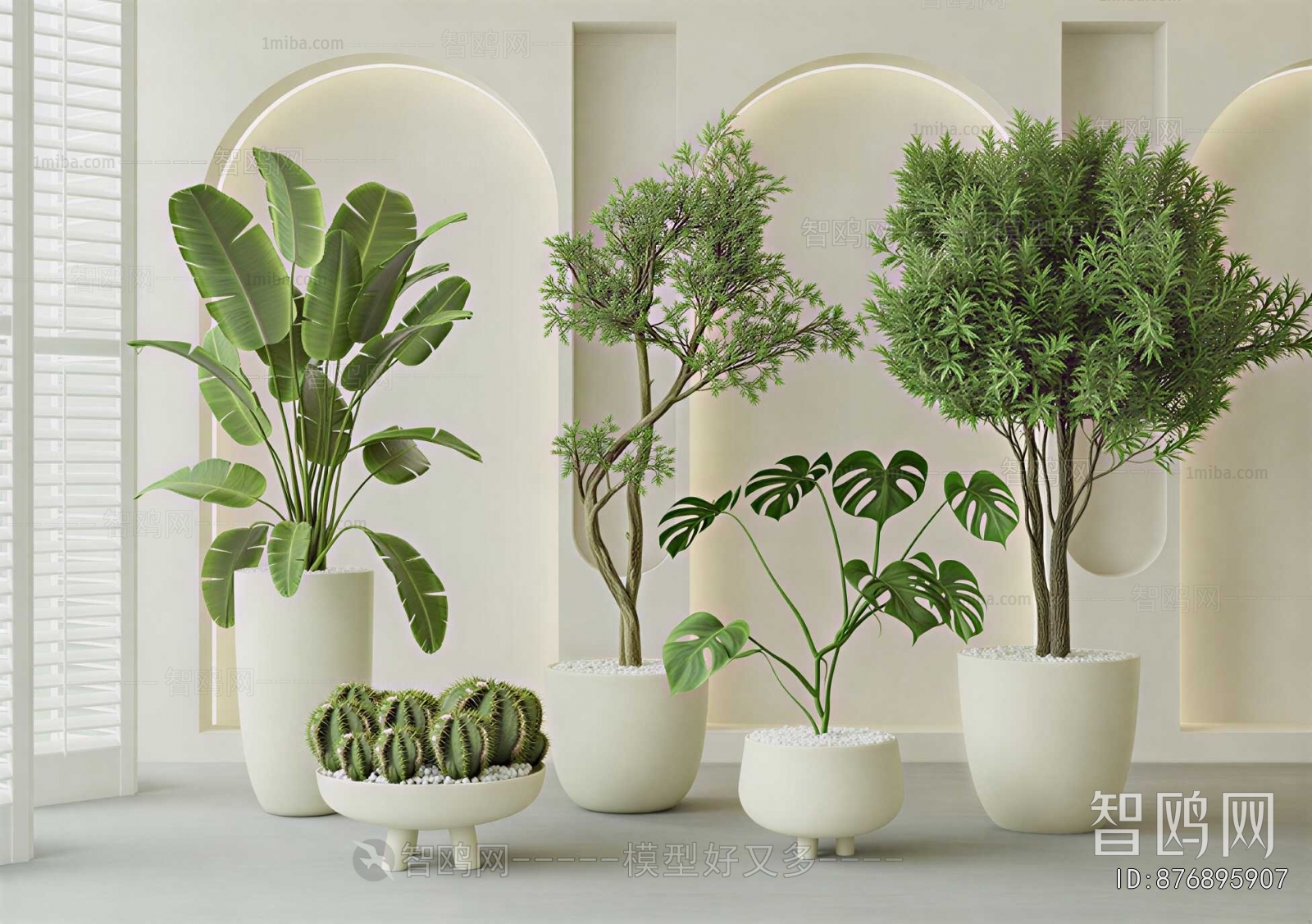 Modern Ground Green Plant Potted Plants