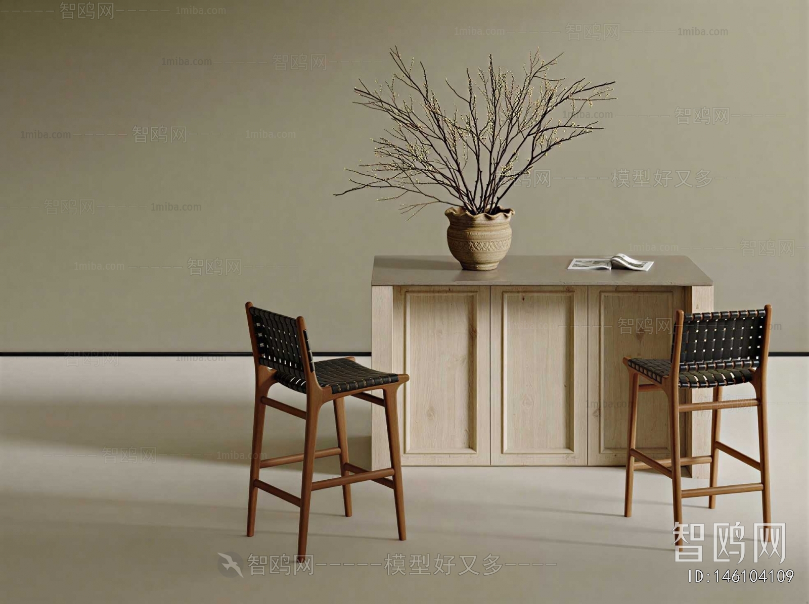 Wabi-sabi Style Counter Bar