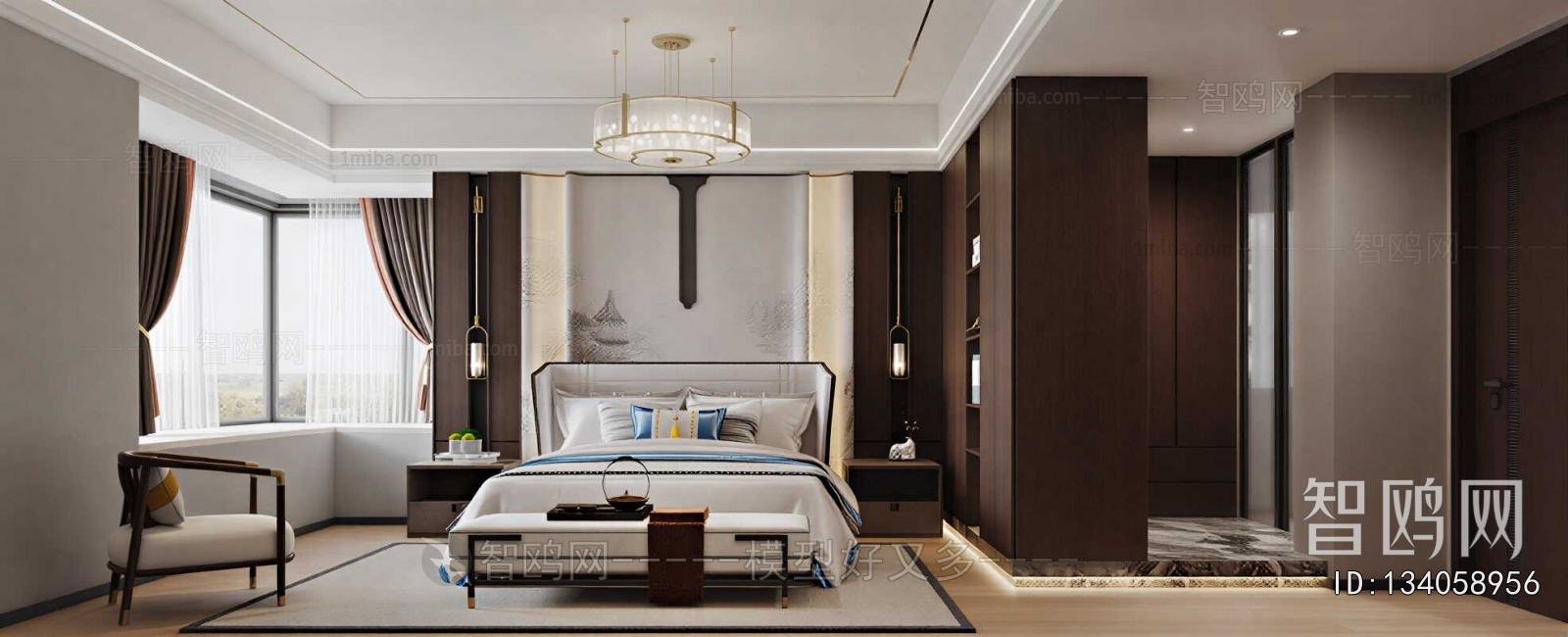 New Chinese Style Bedroom