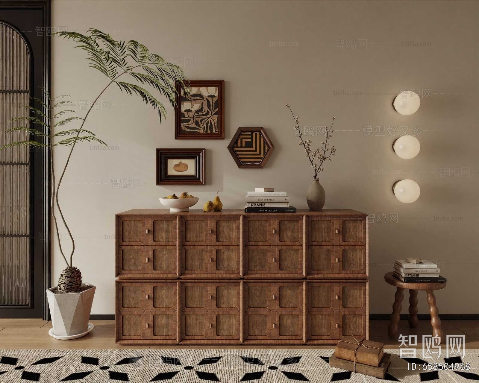 Wabi-sabi Style Entrance Cabinet