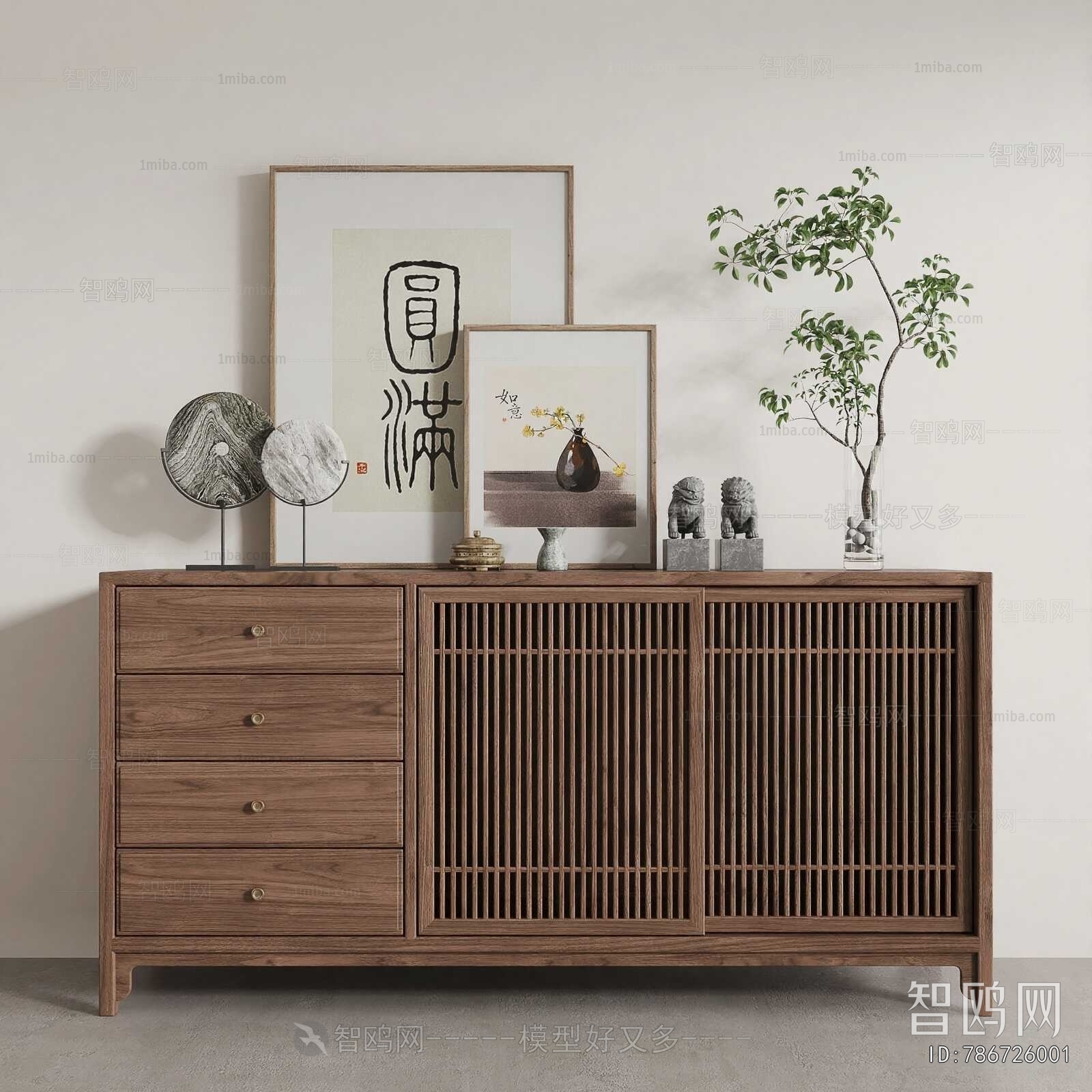 New Chinese Style Entrance Cabinet