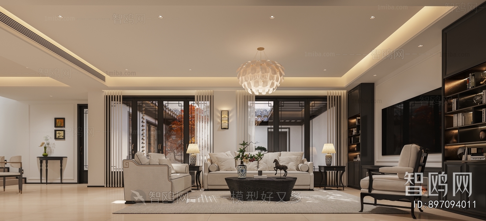 New Chinese Style A Living Room