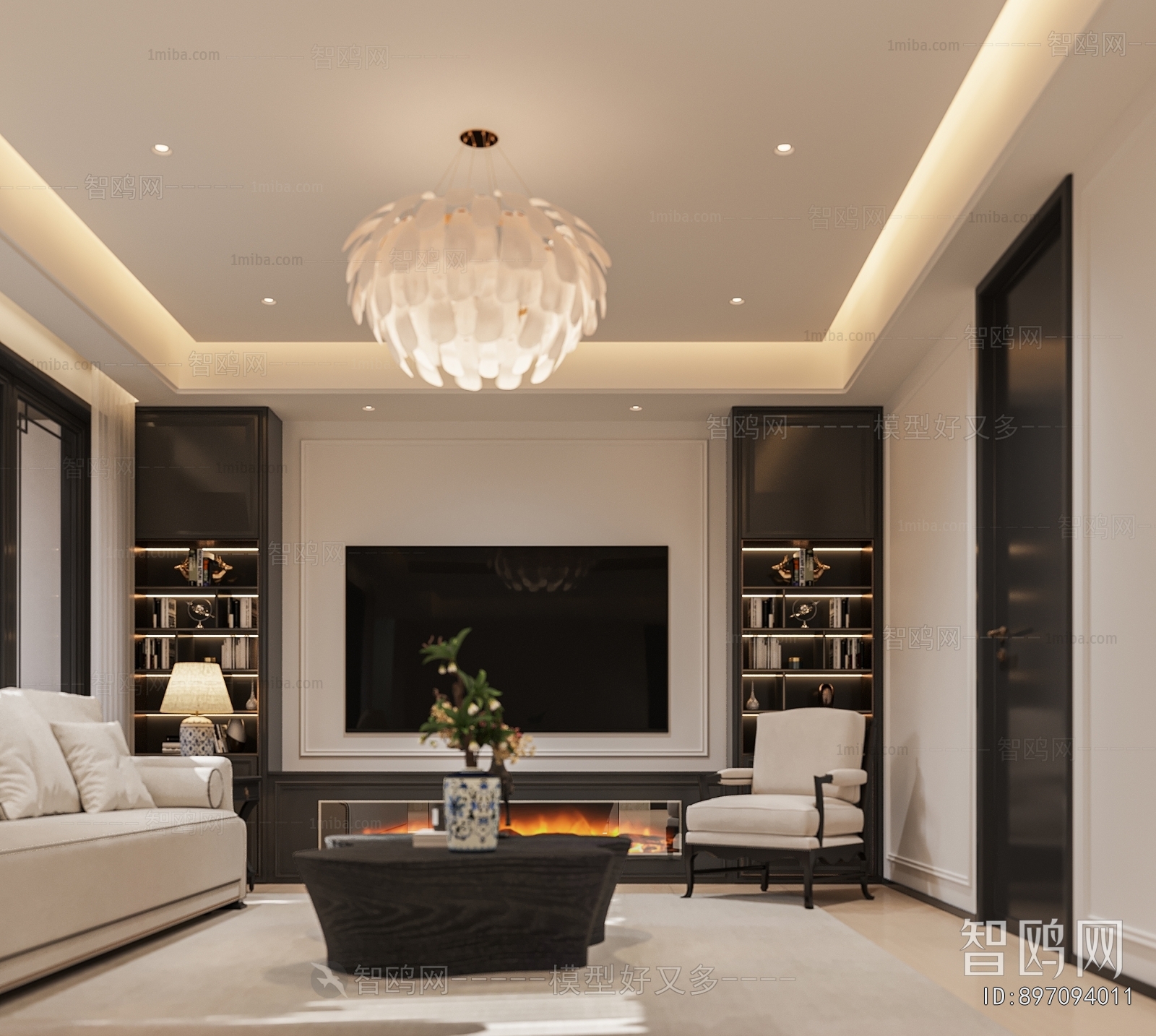 New Chinese Style A Living Room