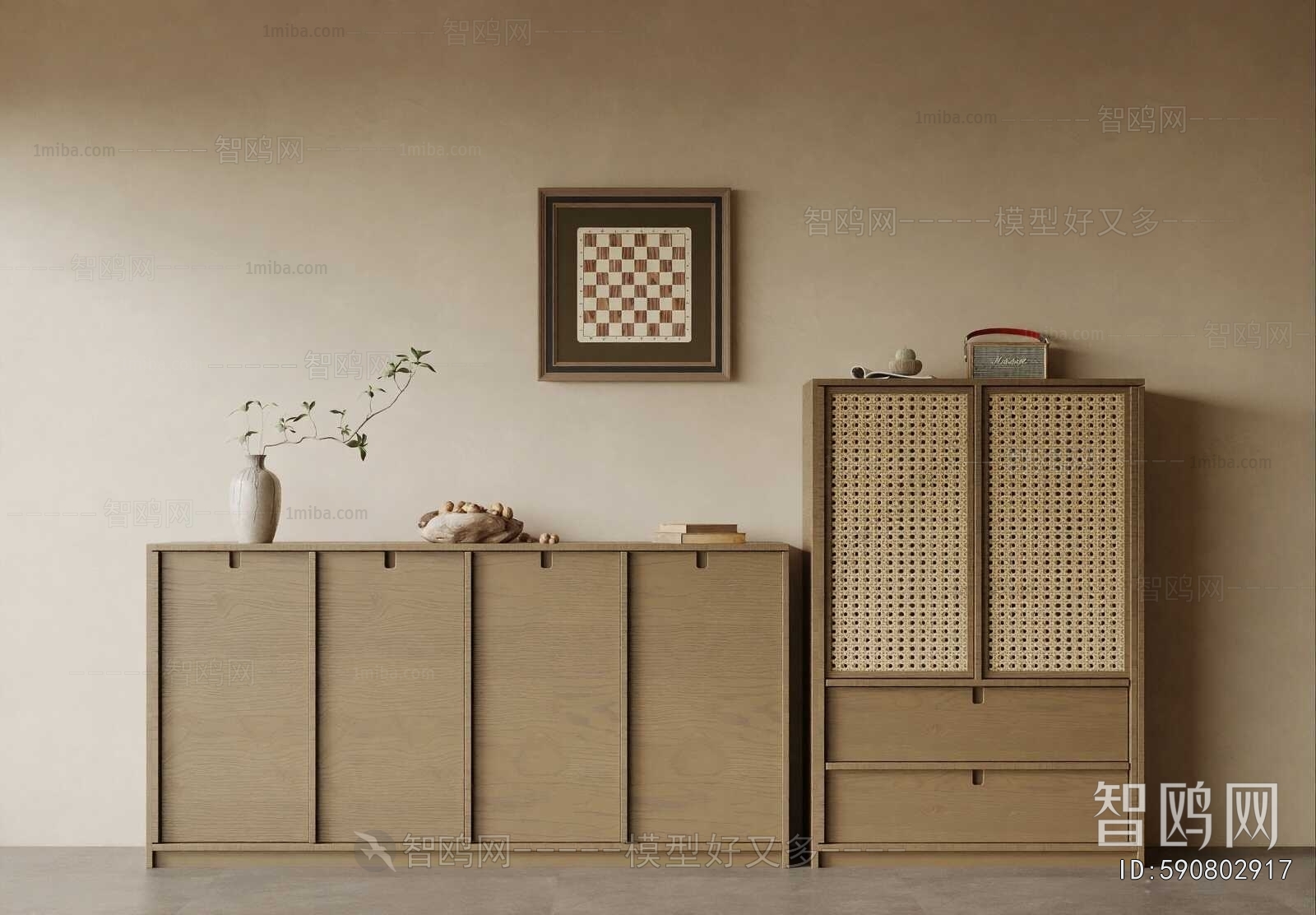 Wabi-sabi Style Entrance Cabinet