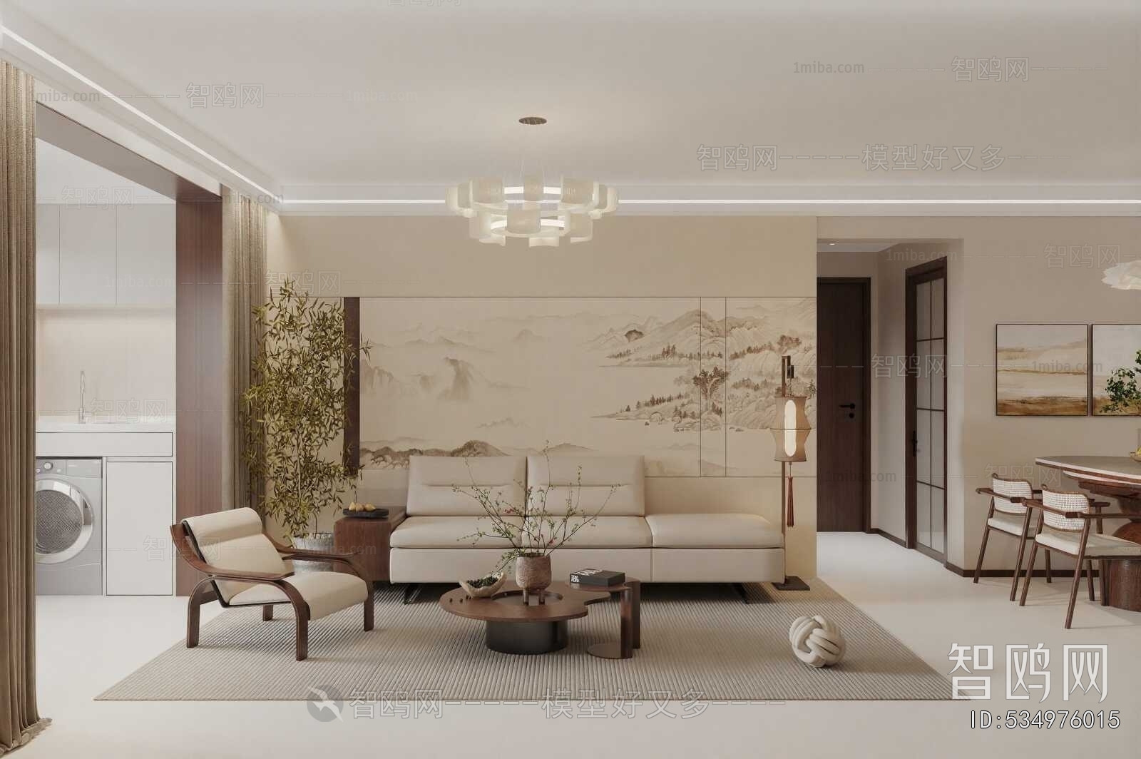 New Chinese Style A Living Room