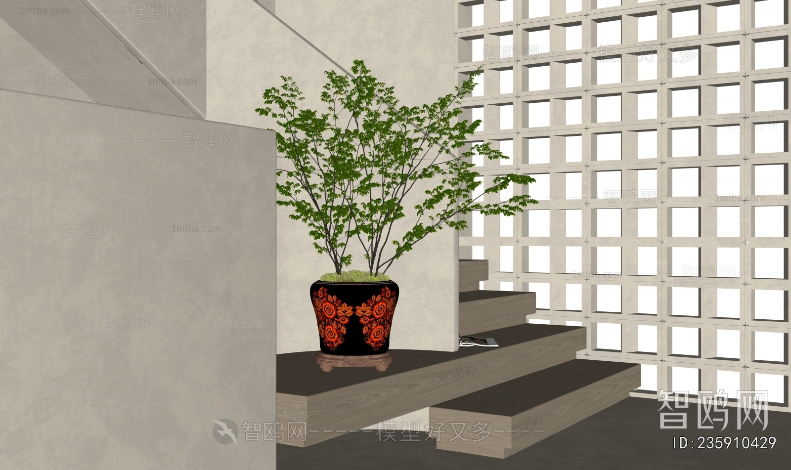 Modern Ground Green Plant Potted Plants