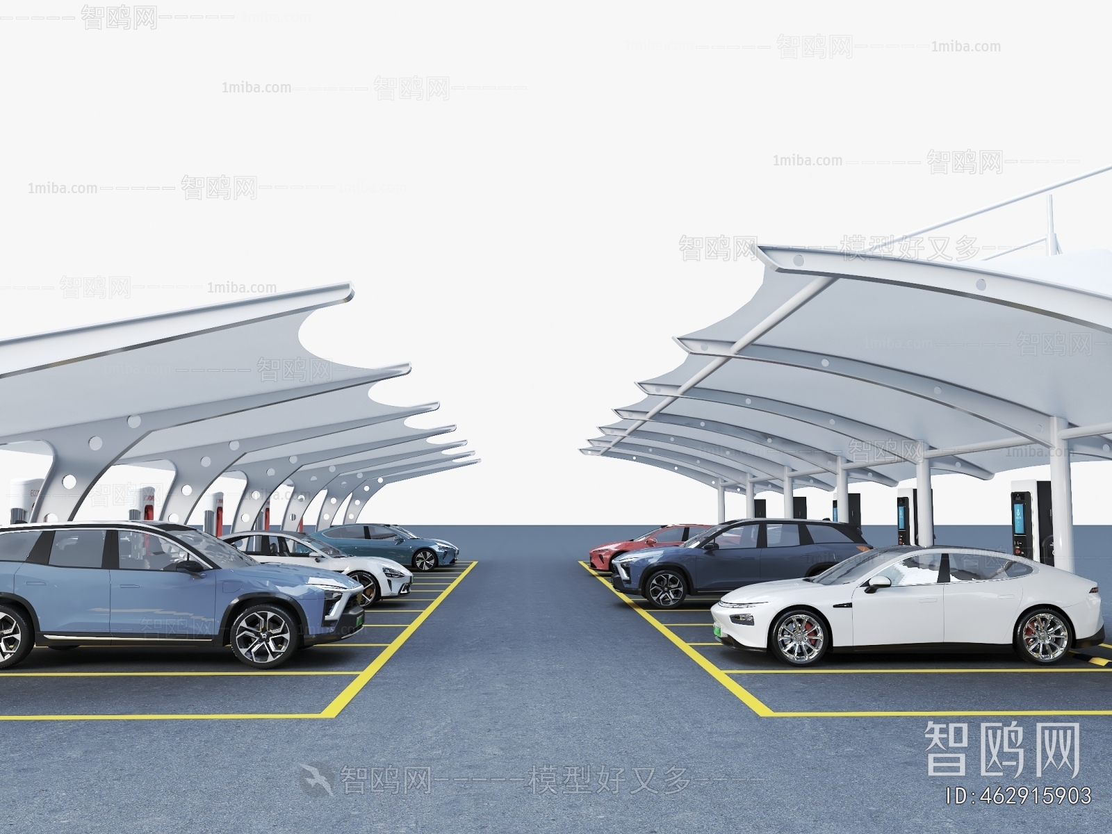 Modern Outdoor Parking Lot