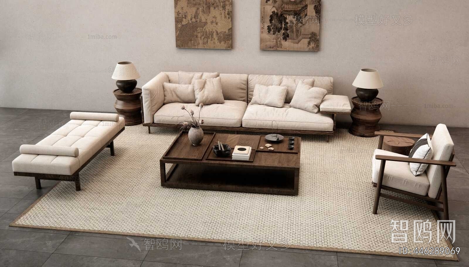 New Chinese Style Sofa Combination