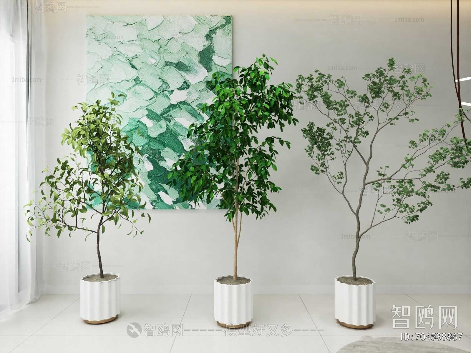 Modern Ground Green Plant Potted Plants