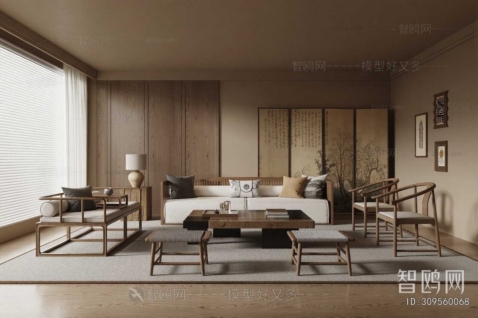 New Chinese Style A Living Room