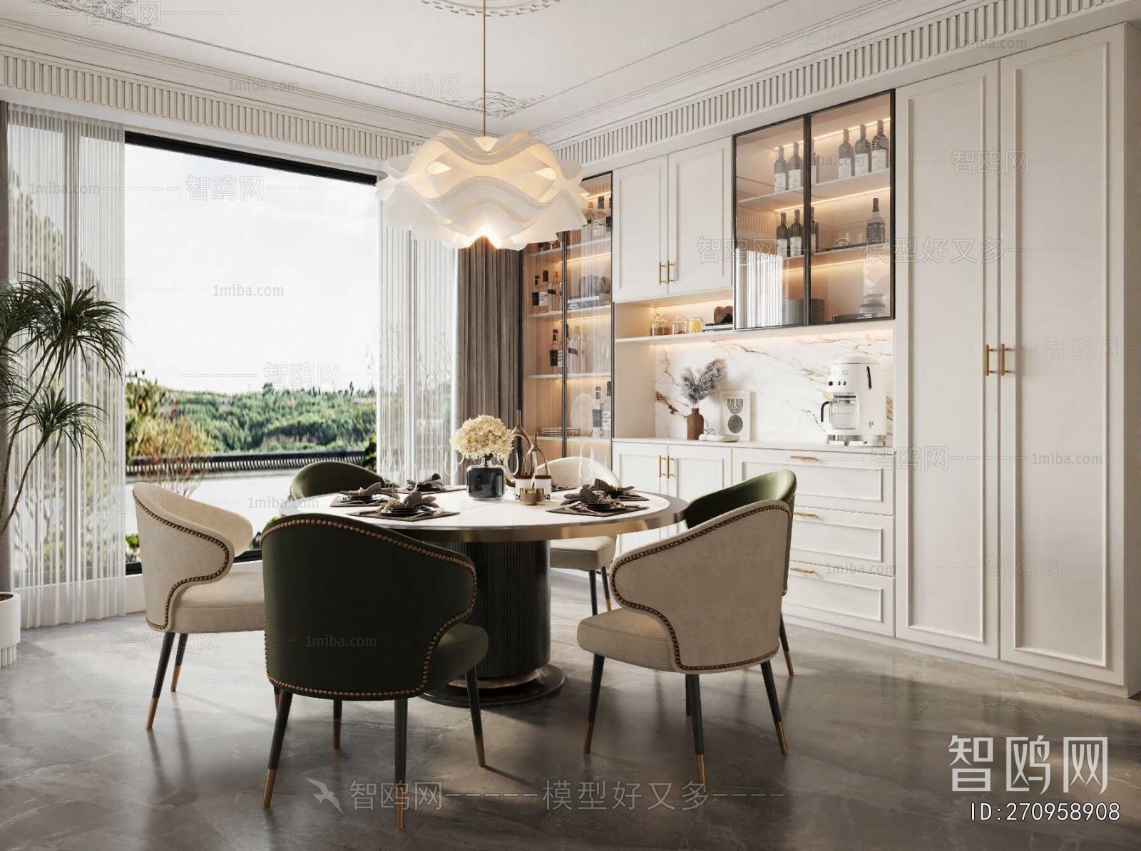 Simple European Style Dining Room