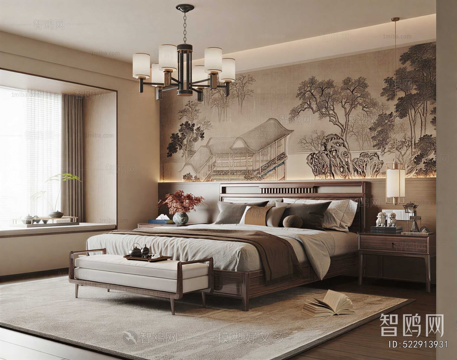 New Chinese Style Bedroom