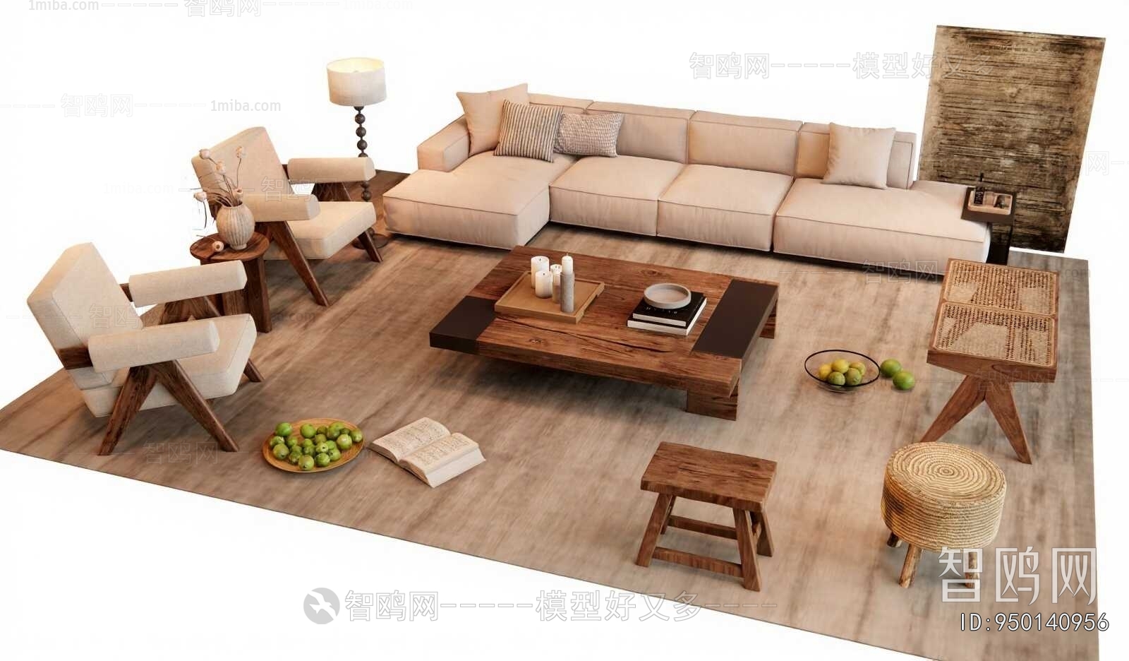 Wabi-sabi Style Sofa Combination
