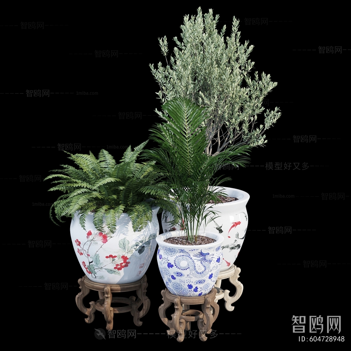 Modern Ground Green Plant Potted Plants